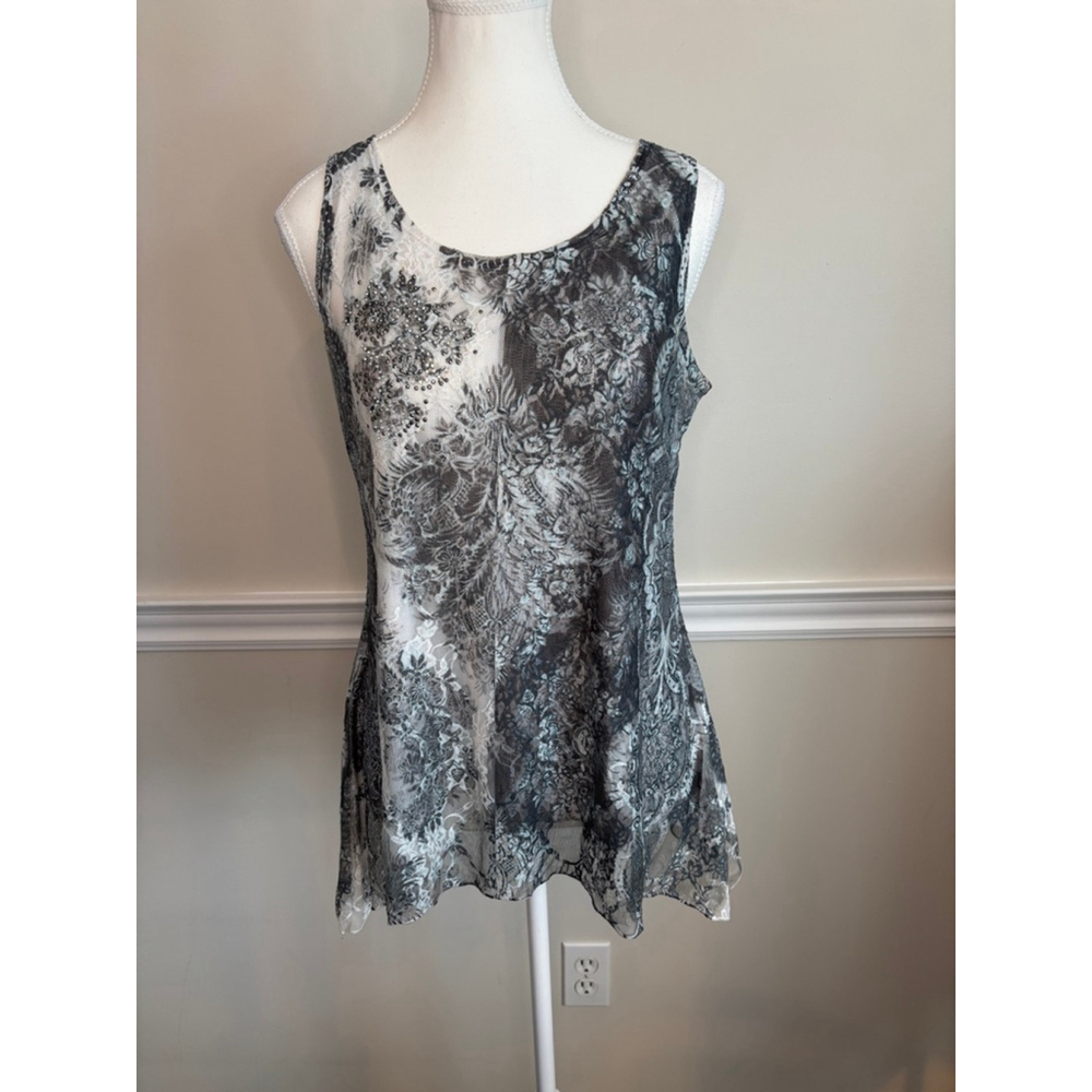 Brittany Black Womens Small Whimsical Sleeveless Top Mystical Fairy Goth Witchy